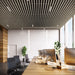 Light Walnut Acoustic Drop Ceiling Baffles, Sound Dampening &amp; Echo Reduction