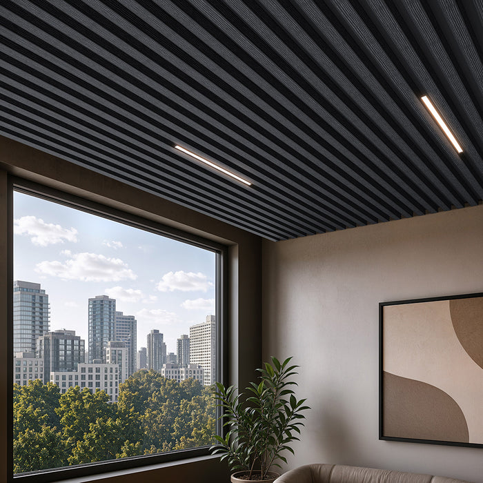 Black Acoustic Drop Ceiling Baffles, Sound Dampening & Echo Reduction