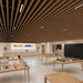 Warm Light Maple Acoustic Drop Ceiling Baffles, Sound Dampening & Echo Reduction