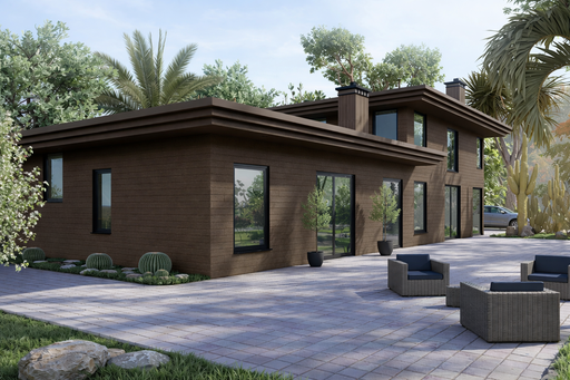 Rose Walnut IPE Exterior Wall Panels | Modern Outdoor Wood Slat Siding & Cladding