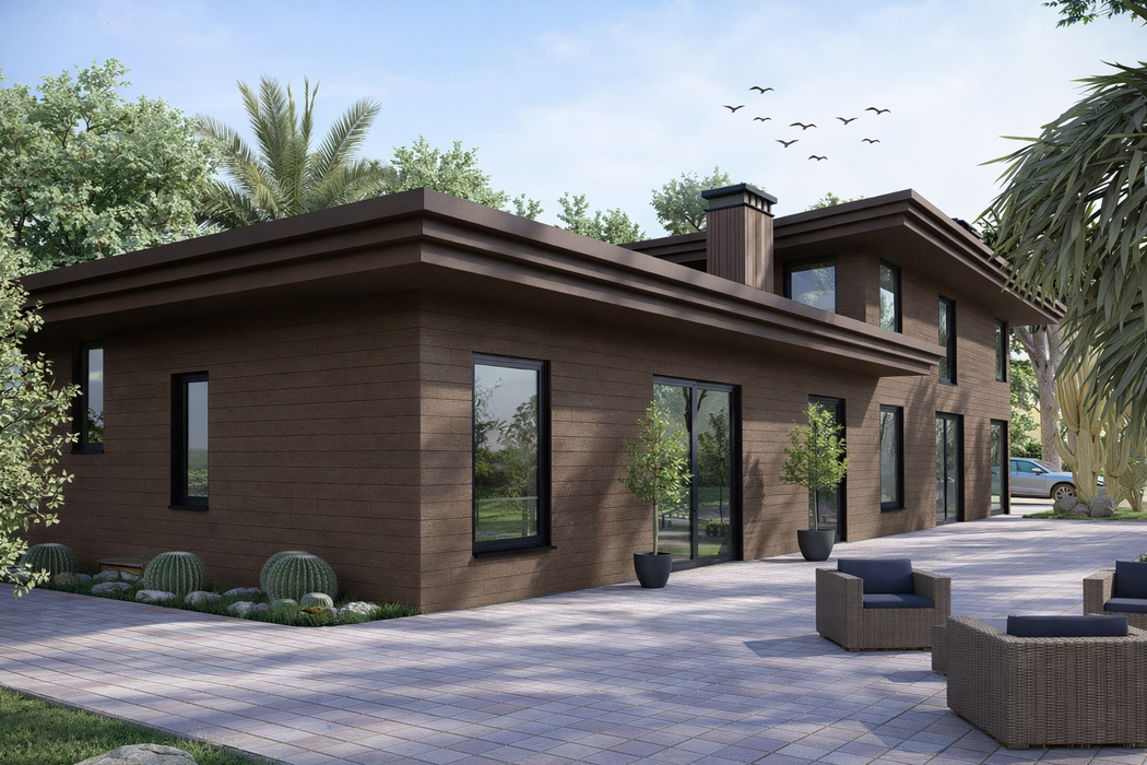 Dusty Chestnut - All-Weather Composite Siding System Shiplap Board