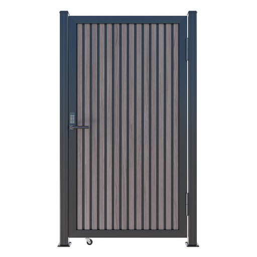 Expresso Walnut Heavy-Duty Composite Privacy Gate Kit – Keypad Lock Included | Single, Double & DIY Swing Fence Gate