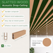 American Oak - Suspended Slatted Wood Ceiling System Infographic