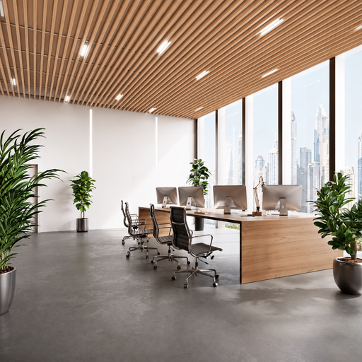 American Oak - Suspended Slatted Wood Ceiling System