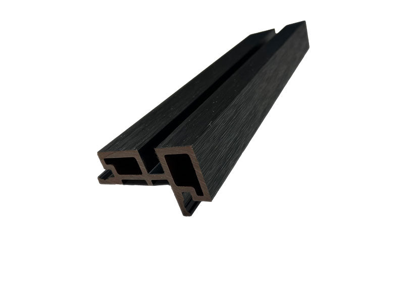 Black 5 Grid Seamless Corner Trim for Composite Slat Wall Panels – WPC Continuous Corner Finishing Piece