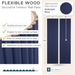 Decorative tambour wall panel with Midnight Blue color swatch and installation details.