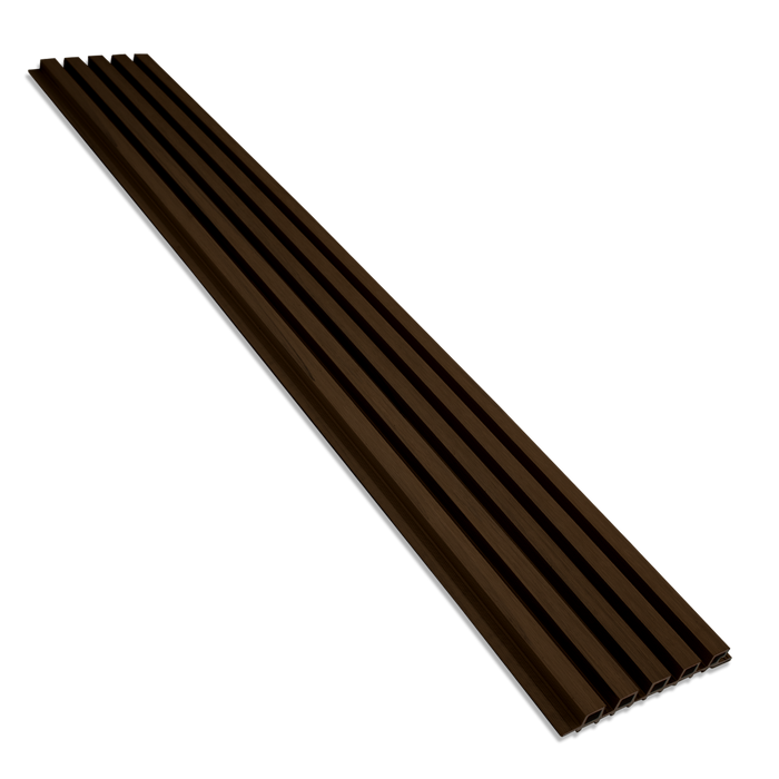 Dark Brown 5 Grid Composite Slat Wall Panels – Outdoor Exterior Siding & Wall Cladding System