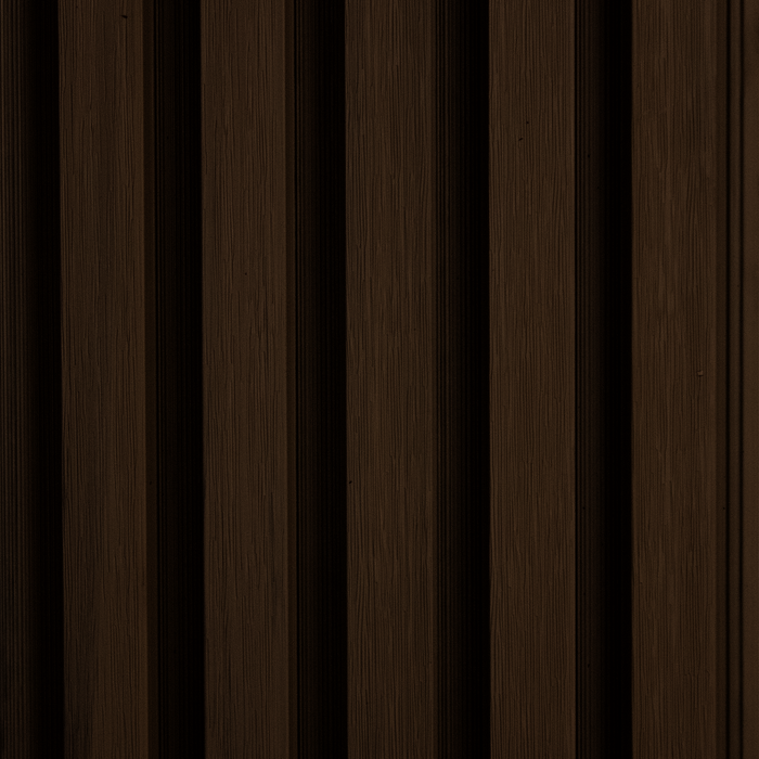 Dark Brown 5 Grid Composite Slat Wall Panels – Outdoor Exterior Siding & Wall Cladding System