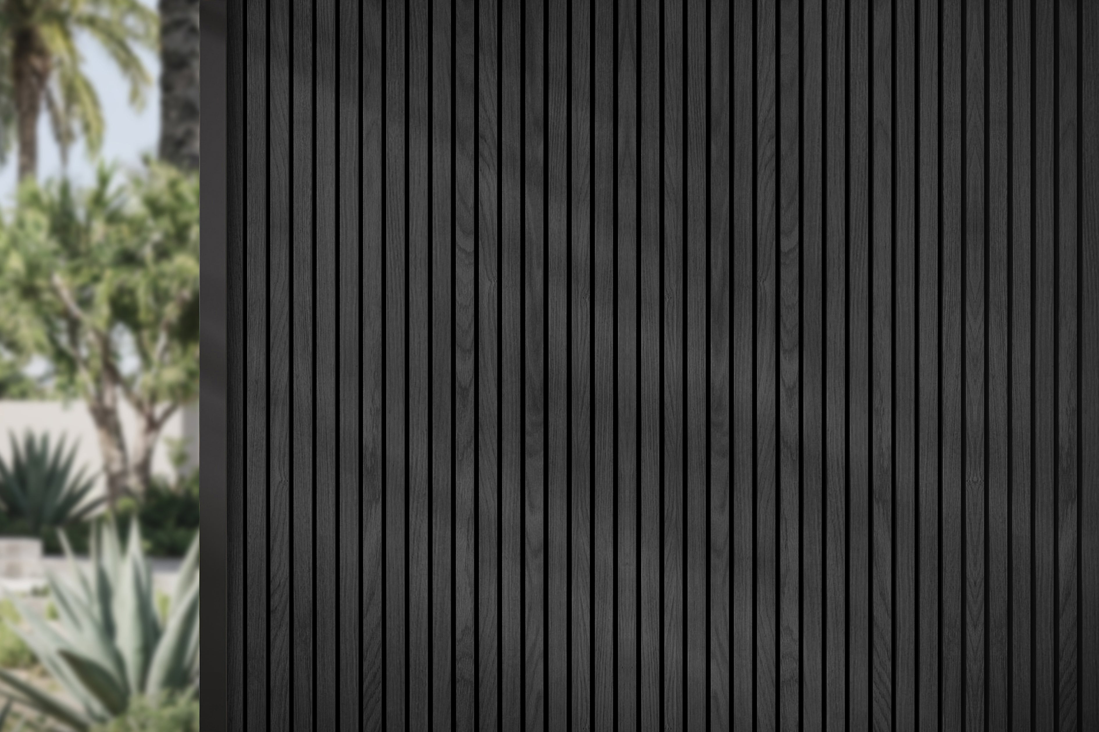 Charcoal Slate Composite Slat Wall Panels – Embossed Wood Grain with B