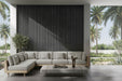 Charcoal Composite Siding Panels on a wall