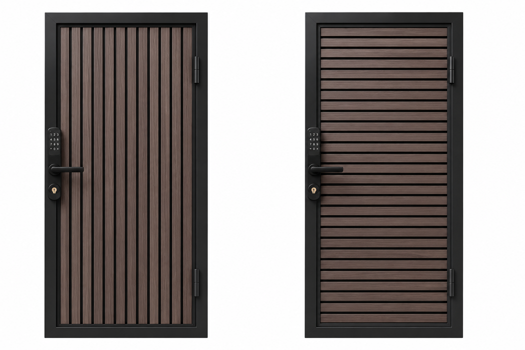 Expresso Walnut Heavy-Duty Composite Privacy Gate Kit – Keypad Lock Included | Single, Double & DIY Swing Fence Gate