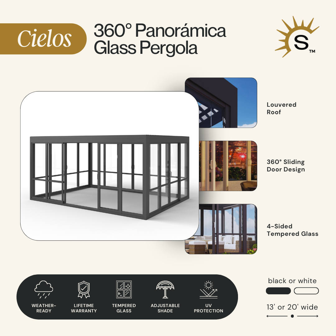 Enjoy a breathtaking 360° panoramic glass view that surrounds you from every angle.
