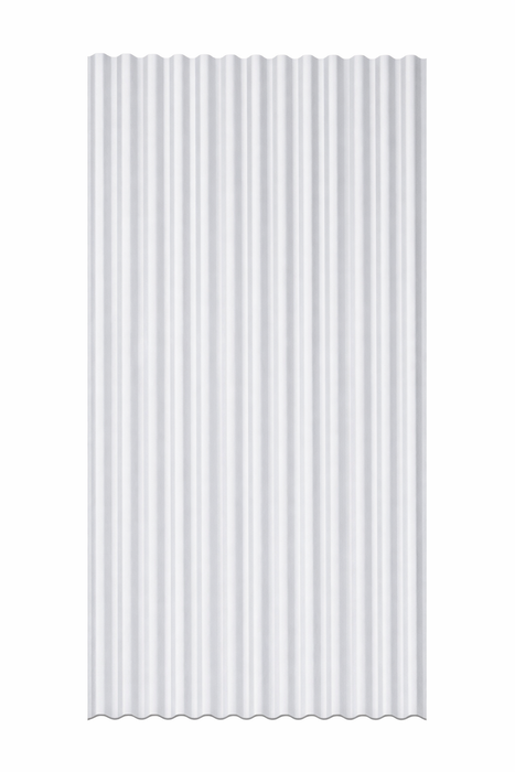 Clear corrugated Polycarbonate sheet on a white background