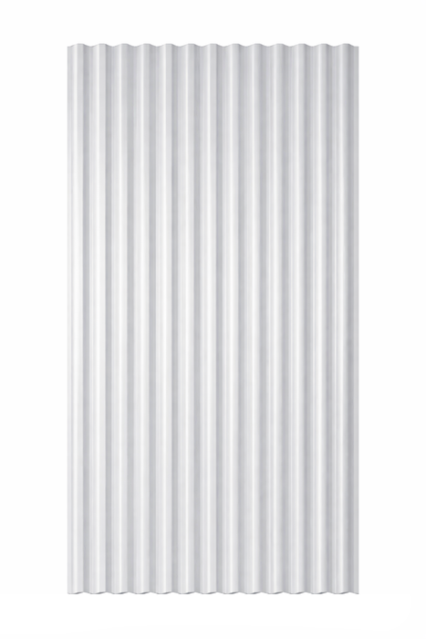 Clear corrugated Polycarbonate sheet on a white background