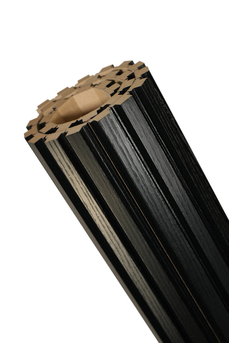 Black Square-Groove Wood Panels -- Flexible 1/2" Fluted Fins for Interior Walls