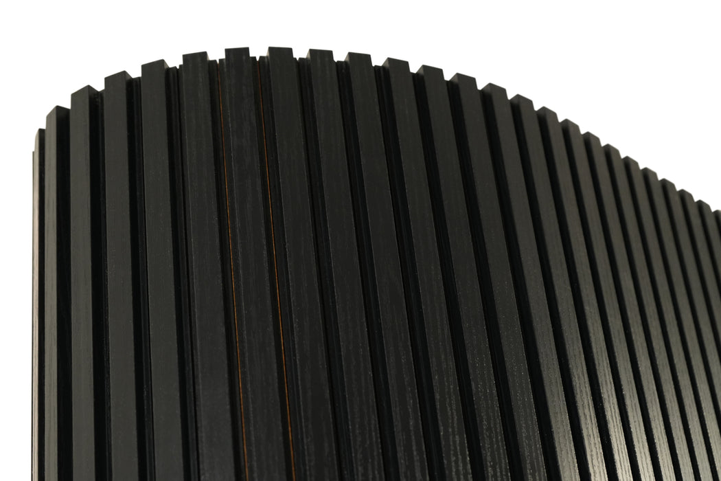 Black Square-Groove Wood Panels -- Flexible 1/2" Fluted Fins for Interior Walls