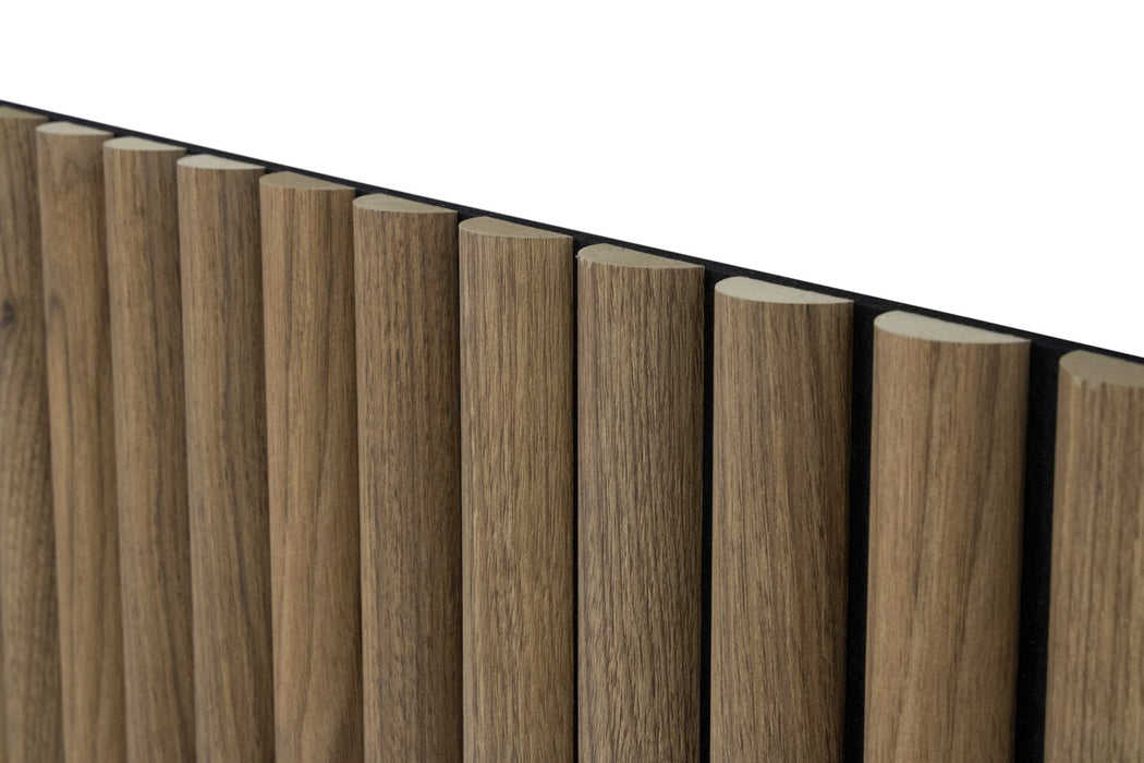 Danish Teak Half-Round Wood Column Acoustic Sound Panel for Walls