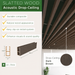 Dark Brown - Suspended Slatted Wood Ceiling System infographic
