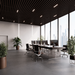 Dark Brown - Suspended Slatted Wood Ceiling System far view