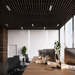 Dark Brown - Suspended Slatted Wood Ceiling System front view