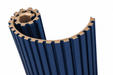 Navy Blue Square-Groove Wood Panels -- Flexible 1/2" Fluted Fins for Interior Walls