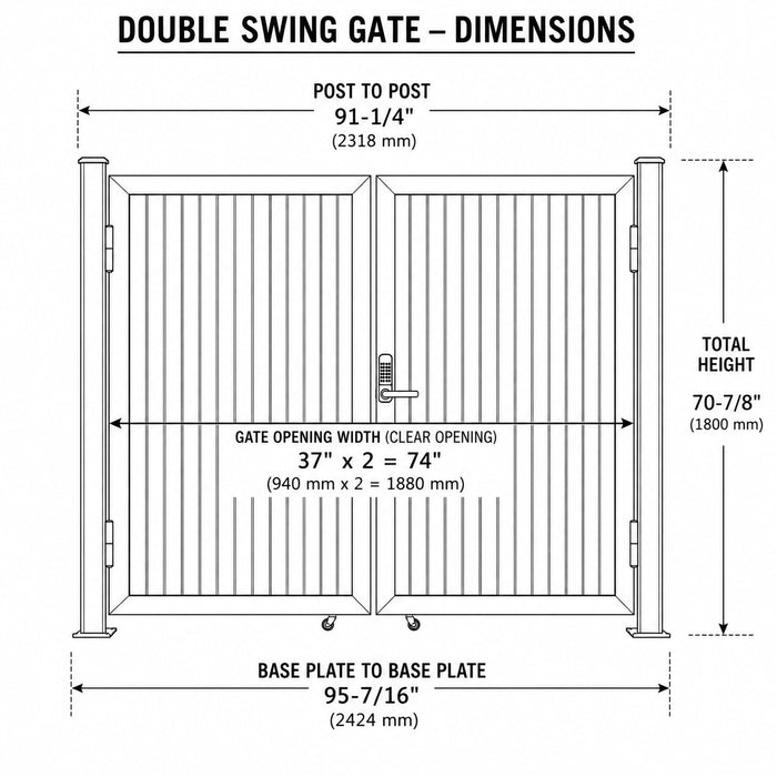 Teak Heavy-Duty Composite Privacy Gate Kit – Keypad Lock Included | Single, Double & DIY Swing Fence Gate