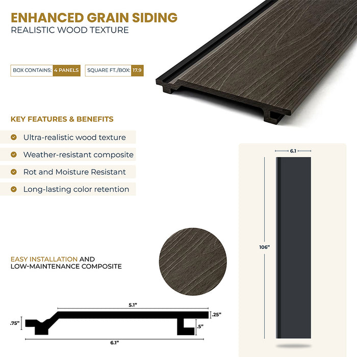American Walnut Wood-Like Composite Siding, Exterior Wall Paneling