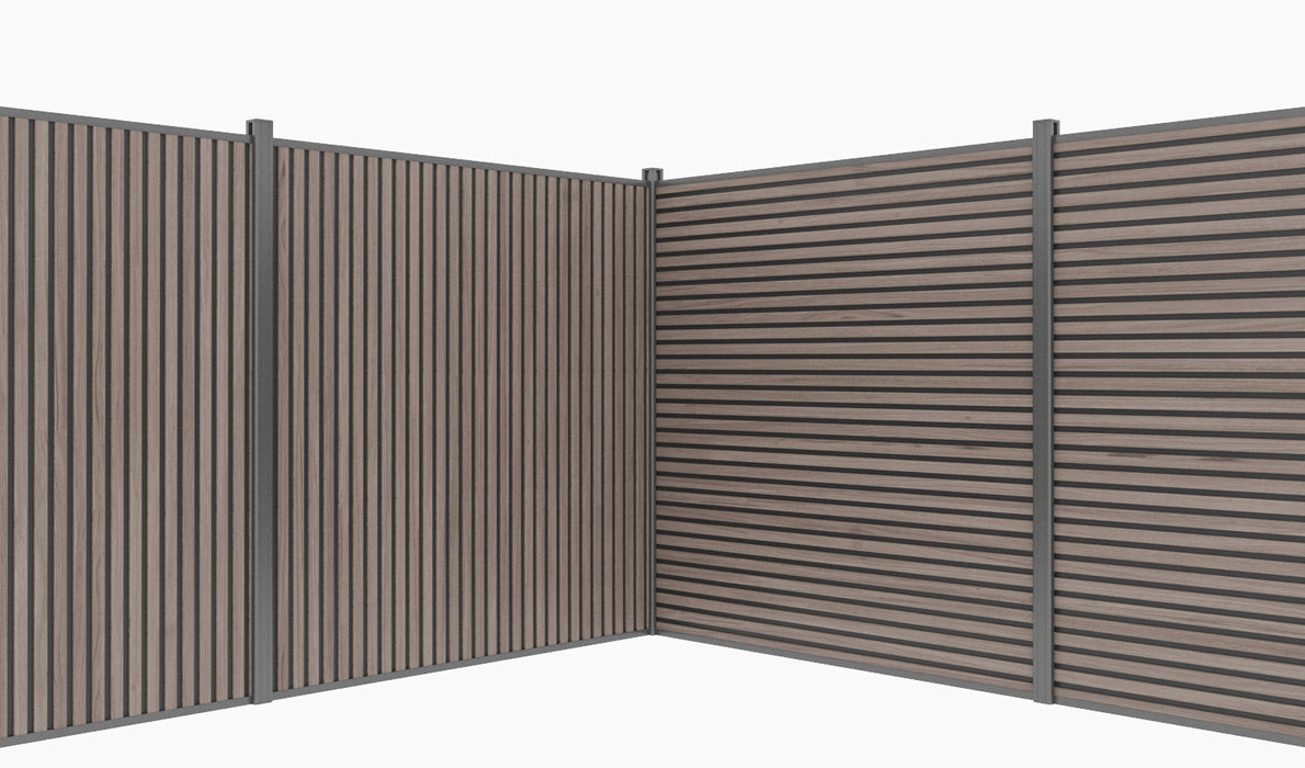 Expresso Walnut Heavy-Duty Slat Composite Fence Panels