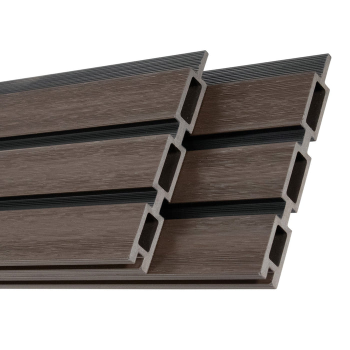 All-Weather WPC Composite Fence Slat Panel System - American Walnut