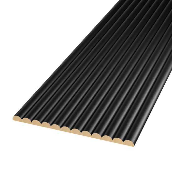 Black Tambour Wood Panels – Flexible 1" Fluted Beads for Interior Walls