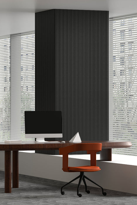 Black Tambour Wood Panels – Flexible 1" Fluted Beads for Interior Walls