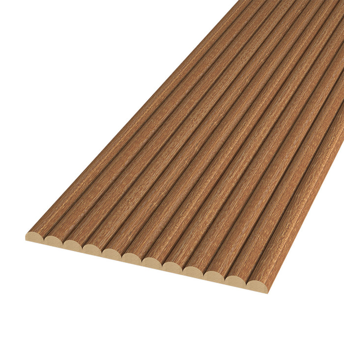 Warm Maple Tambour Wood Panels – Flexible 1" Fluted Beads for Interior Walls