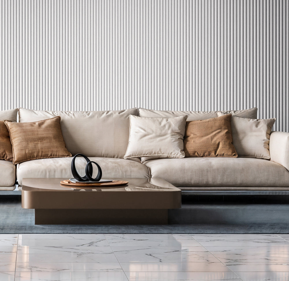 White Flexible 3D Fluted Semi-Circle Shiplap Wood Wall Panel