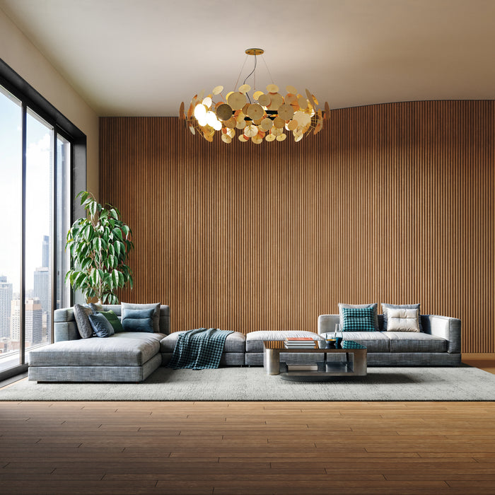 Warm Light Maple Flexible 3D Fluted Semi-Circle Shiplap Wood Wall Panel