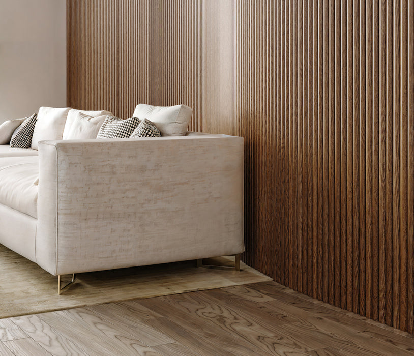 Dark Chestnut Flexible 3D Fluted Semi-Circle Shiplap Wood Wall Panel