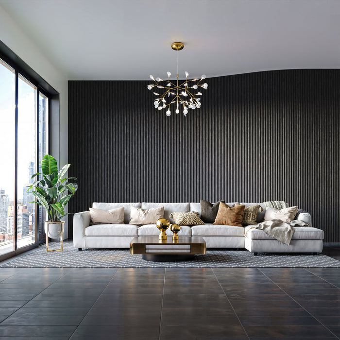 Black Flexible 3D Fluted Semi-Circle Shiplap Wood Wall Panel