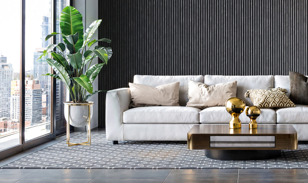 Black Flexible 3D Fluted Semi-Circle Shiplap Wood Wall Panel