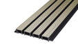 Glacier Oak With Black Accents – All-Weather Composite Slat Panel System for Outdoor Siding