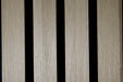 Glacier Oak With Black Accents – All-Weather Composite Slat Panel System for Outdoor Siding