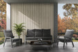 Glacier Oak With Black Accents – All-Weather Composite Slat Panel System for Outdoor Siding