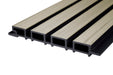 Glacier Oak With Black Accents – All-Weather Composite Slat Panel System for Outdoor Siding