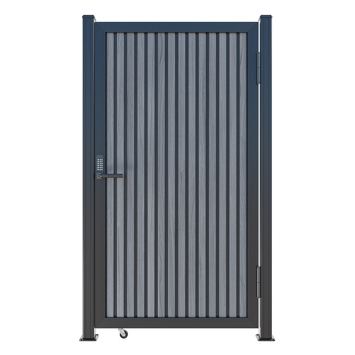Slate Gray Heavy-Duty Composite Privacy Gate Kit – Keypad Lock Included | Single, Double & DIY Swing Fence Gate