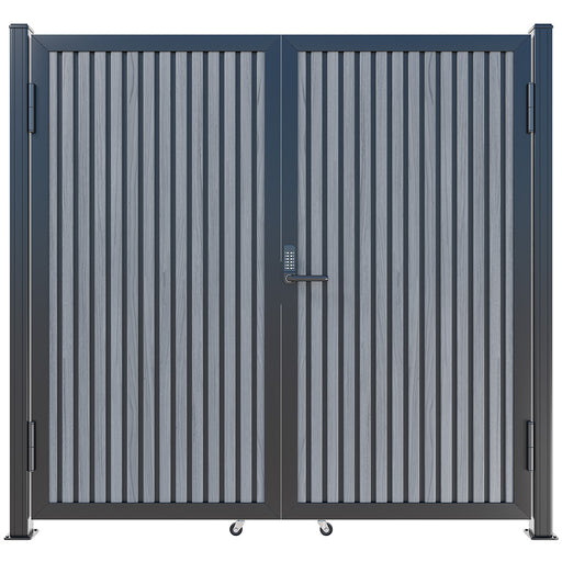 Slate Gray Heavy-Duty Composite Privacy Gate Kit – Keypad Lock Included | Single, Double & DIY Swing Fence Gate