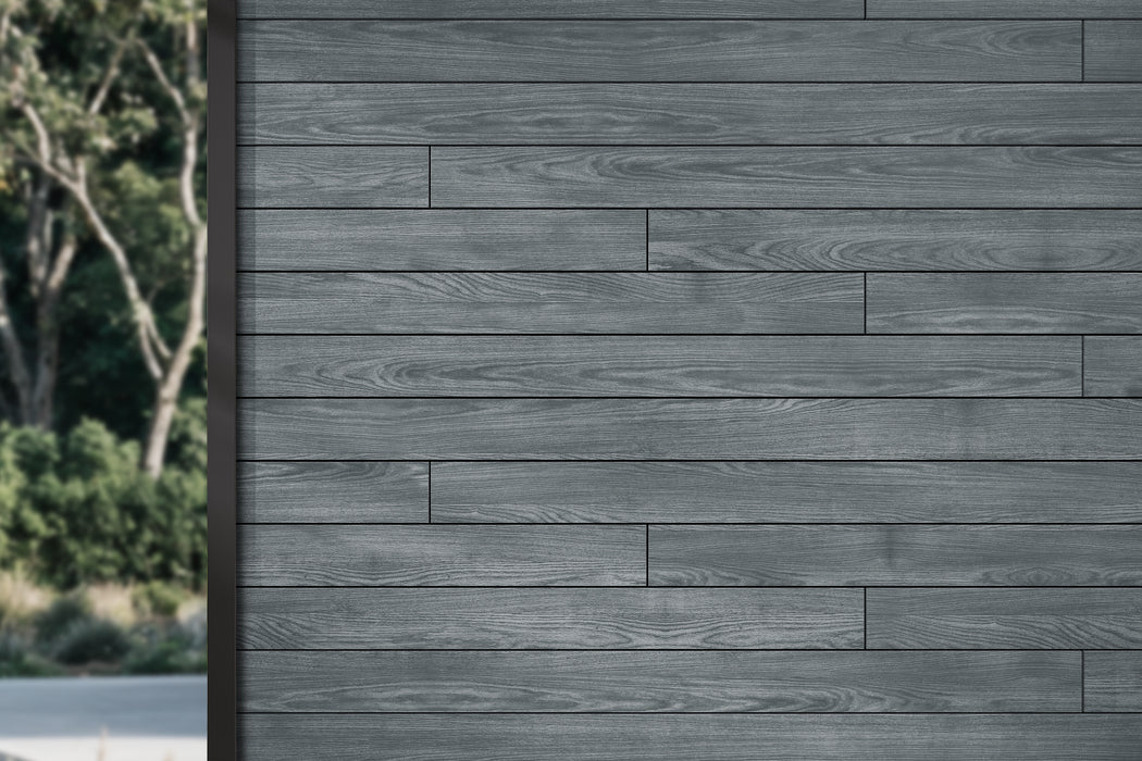 Graphite Charcoal Gray Wood-Like Composite Siding Application