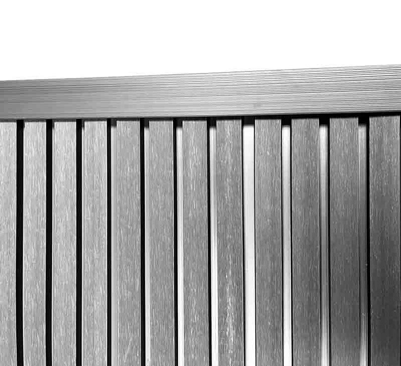 Gray 90° Exterior Corner Trim for Composite Slat Panels – Window & Doo