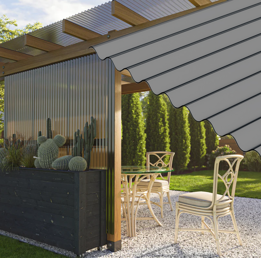 Gray Smoked Curved Polycarbonate Corrugated Roof Panels