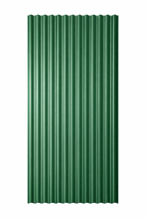 Green Curved Polycarbonate sheet on a white background