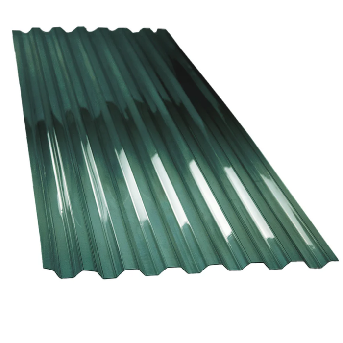 Green Trapezoid Polycarbonate Corrugated Roof Panels (Set of 10) - 72" L x 21" W