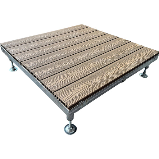 Teak WPC Modular Deck Tiles – 39.4" x 39.4" Interlocking Composite Decking Panels for Patios &amp; Rooftops