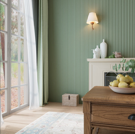 Alamosa Green Flexible 3D Fluted Semi-Circle Shiplap Wood Wall Panel